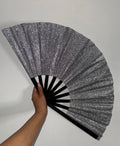 Silver glitter fan