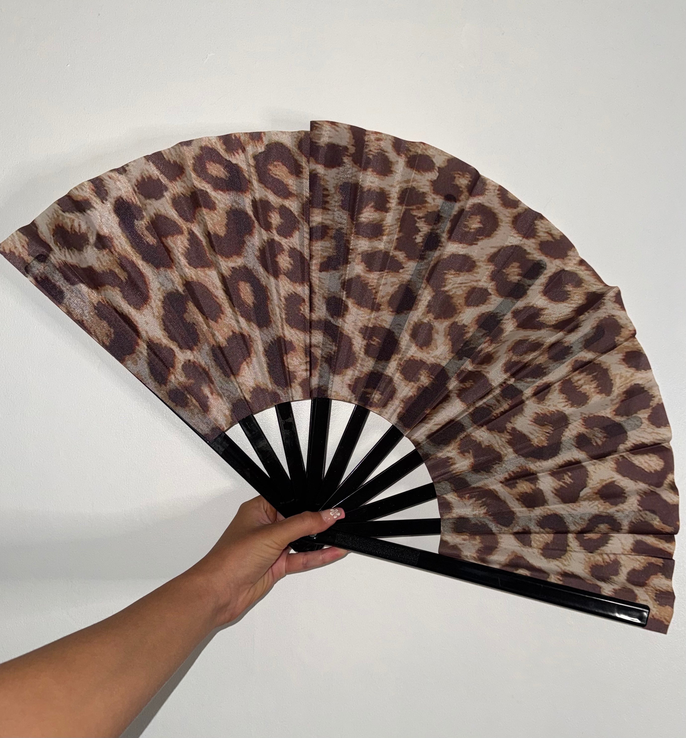 Leopard print fan