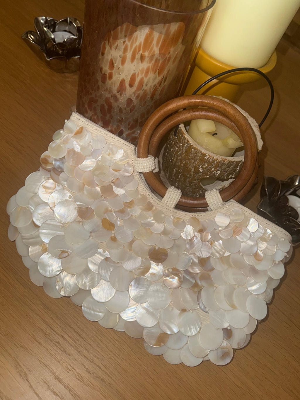 Shell inspired clutch bag